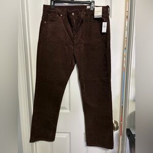 BNWT WOMEN GAP HIGH RISE CORDUROY '90s SLIM STRAIGHT JEAN DARK BROWN 33/16 SHORT